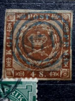 Почтовая марка Датская вест-индия 1857 г