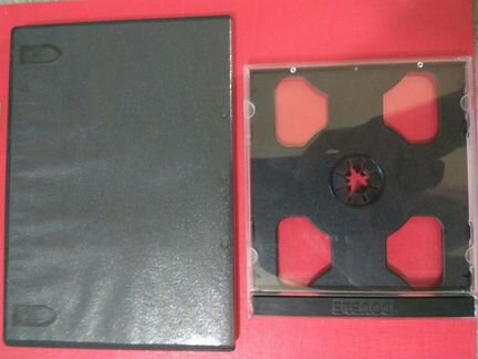 Боксы cd на два диска, прозрачный и чёрный трей