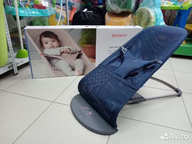 Шезлонг babybjorn (бэбибьёрн) сетка синий