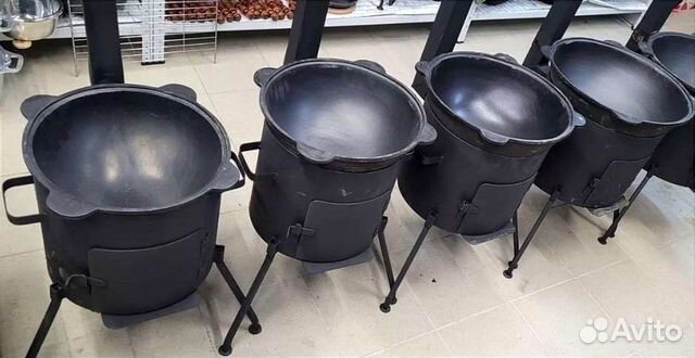 Печь для казана и казан чугунный