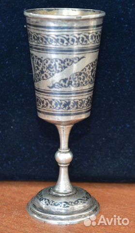 Серебряная рюмка. - 875 пр. кубачи. вес 49.7 гр