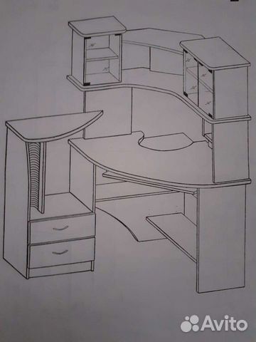 Угловой компьютер. стол офис кс 2005 фирма васко