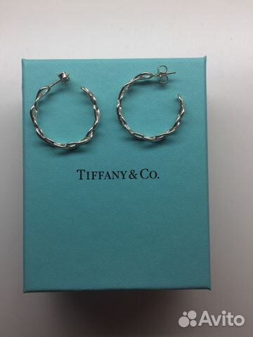 Серьги Tiffany оригинал, упаковка и чек в наличии
