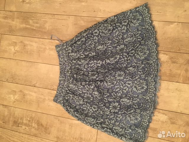 Юбка кружево голубое с чёрной окаемкой Юбка кружево голубое с чёрной окаемкой