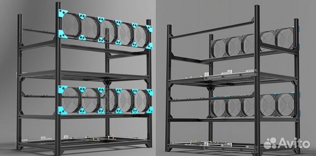 Стойка ферма на 6 видеокарт, Майнер Корпус райзер