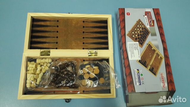 Игра 3 в 1 (нарды, шахматы, шашки) 23,5см х 23,5см