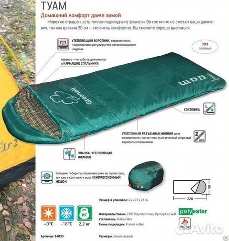 Спальный мешок Туам Greenell Спальный мешок Туам Greenell
