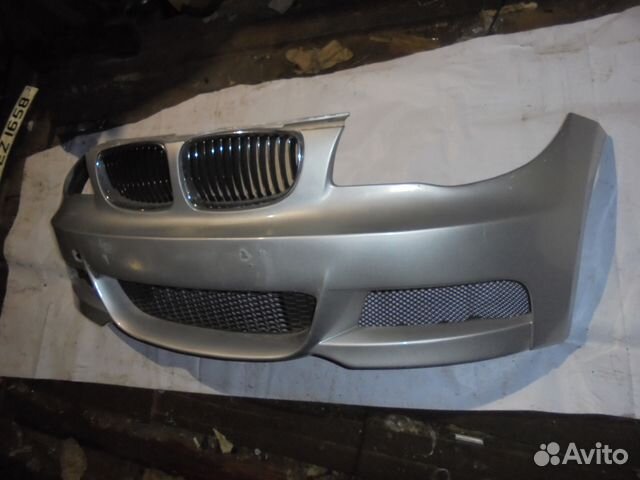 Бампер передний бмв Е87 М. Серебро