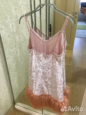 Платье бархатное с мехом 40-42 XS-S