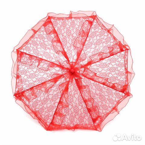 Зонт кружевной красный
