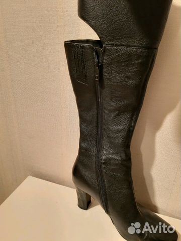 Сапоги весенние чёрные, размер 38
