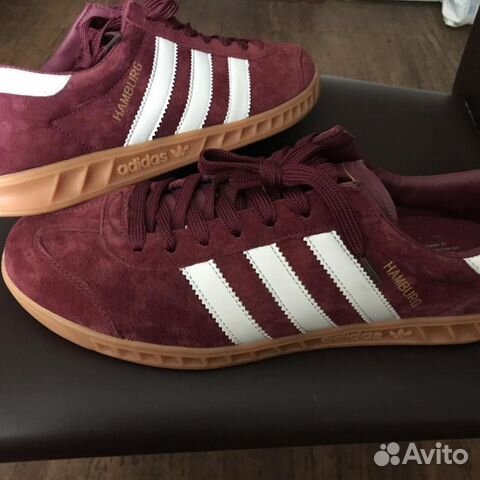 Кроссовки Adidas Hamburg 35-46р бордовые Кроссовки Adidas Hamburg 35-46р бордовые