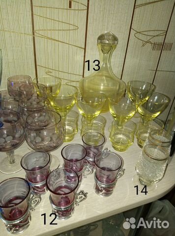 Рюмки, фужеры, стаканы хрусталь и стеклянные СССР