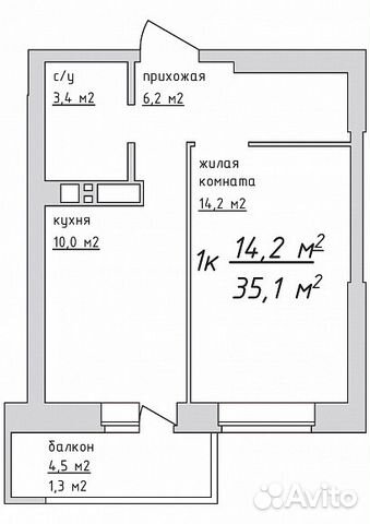 1-к квартира, 35 м², 16/18 эт. 1-к квартира, 35 м², 16/18 эт.