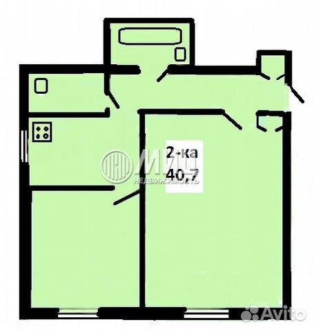 2-к квартира, 41 м², 2/2 эт.