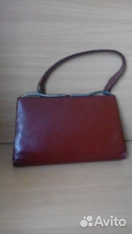 Кожаная винтажная сумочка 50-60 гг