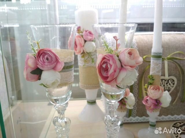 Бокалы и свечи Flowers Бокалы и свечи Flowers