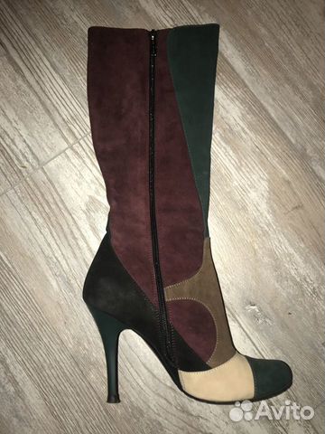 Высокие сапоги из натуральной замши размер 39-40 Высокие сапоги из натуральной замши размер 39-40
