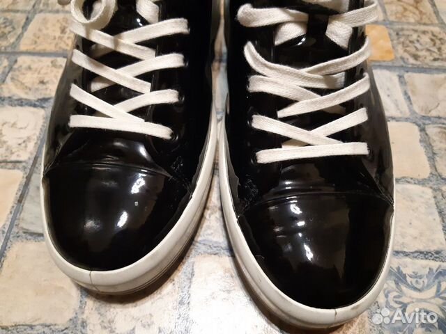 Кеды ботинки ecco лаковая кожа