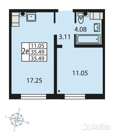 1-к квартира, 35.7 м², 3/19 эт.