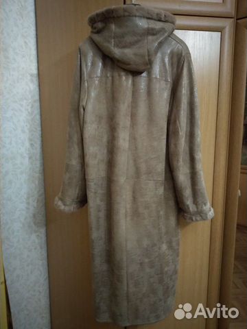 Женская дублёнка 52-54 размер бежевая