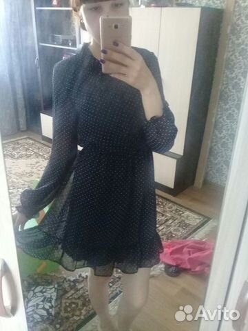 Платье шифоновое в горох