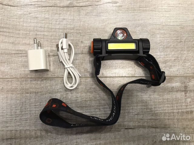Налобный фонарь 2 режима на акккумуляторе