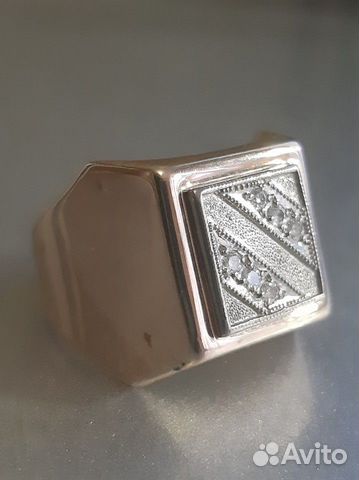 Печатка мужская с бриллиантом Печатка мужская с бриллиантом