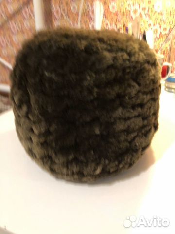 Женская шапка натуральный мутон вязанная зима разм