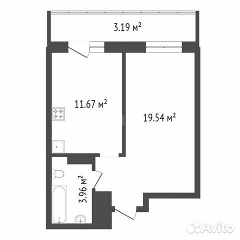 1-к квартира, 38.7 м², 7/17 эт.