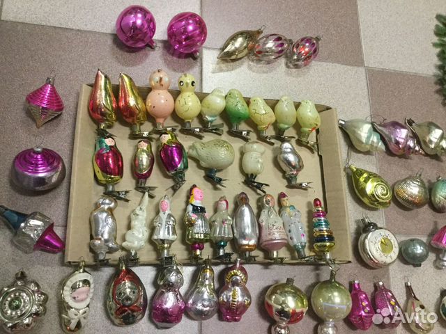 Елочные СССР на прищепках, на подвесах, бусы