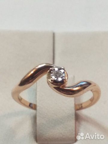 Золотое кольцо 585 с бриллиантом