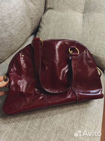 Сумка Yves Saint Laurent (б/у, красная, лаковая)