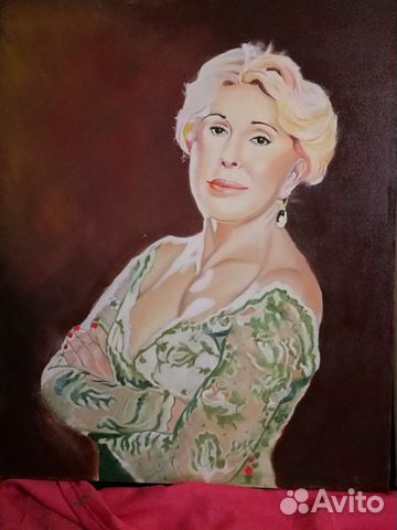 Картина маслом Любовь Успенская, Скрипачка, Старец