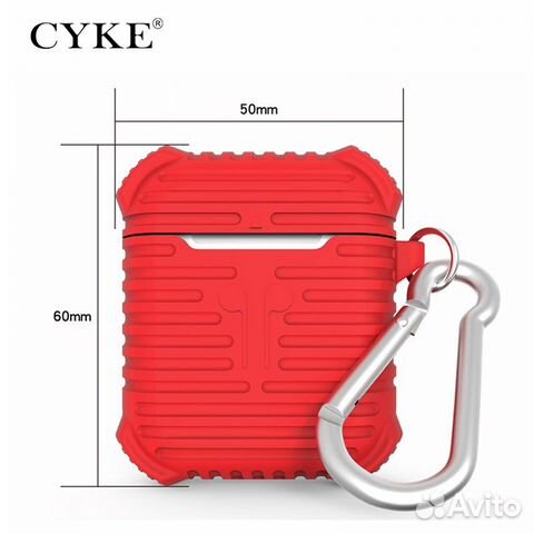 Защитный кейс для наушников airpods, красный