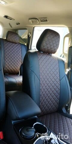Авто чехлы Черный коричневый Ромб на все марки Авто чехлы Черный коричневый Ромб на все марки