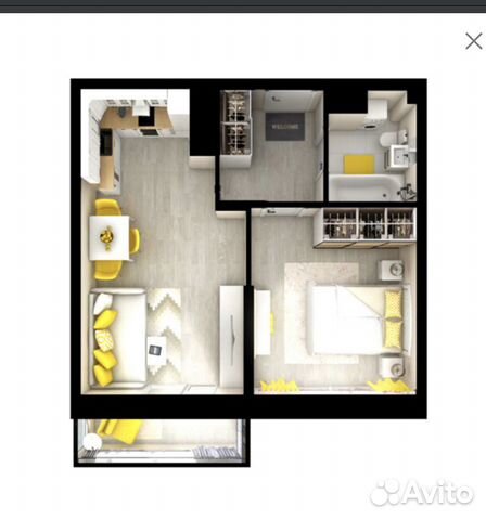 1-к квартира, 41.5 м², 7/18 эт. 1-к квартира, 41.5 м², 7/18 эт.