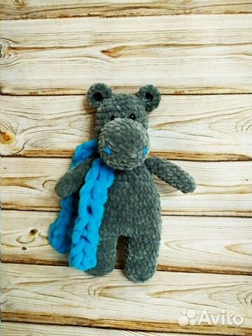 Вязаная игрушка бегемот. игрушка амигуруми Вязаная игрушка бегемот. игрушка амигуруми