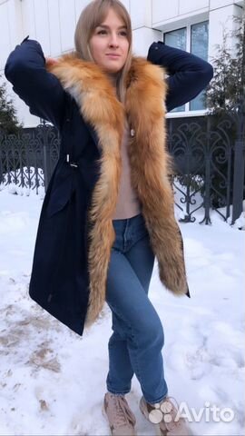 Парка с натуральным мехом лисы