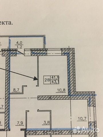 2-к квартира, 42.8 м², 8/9 эт.