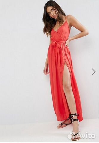 Пляжное платье ASOS, размер 44-46 красное и черное Пляжное платье ASOS, размер 44-46 красное и черное