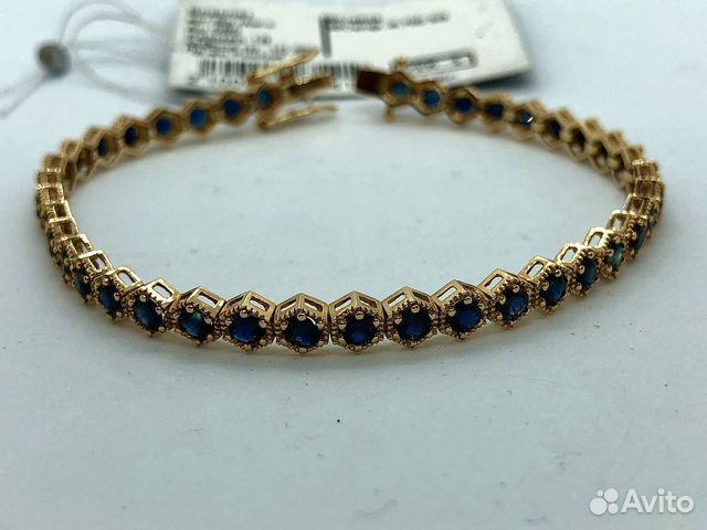 Золотой браслет с Сапфирами 6,7 карат