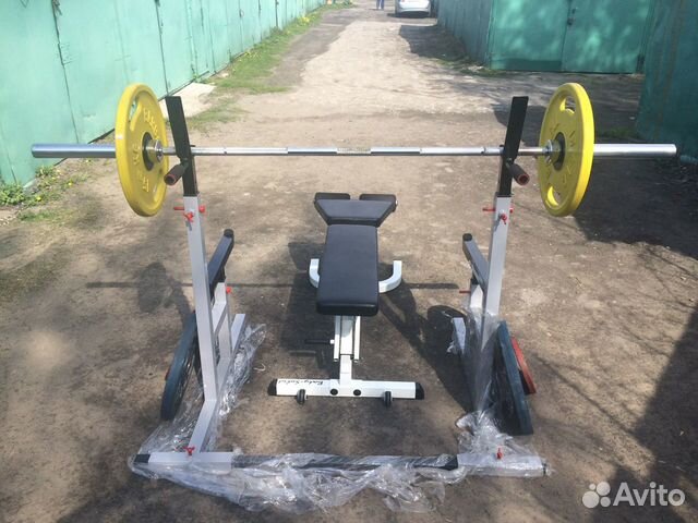 Блины.гриф.скамья.стойки