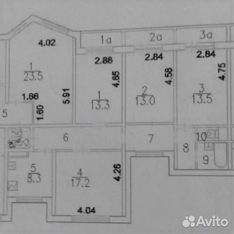 4-к квартира, 99.5 м², 3/14 эт. 4-к квартира, 99.5 м², 3/14 эт.