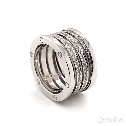 Золотое кольцо с бриллиантами в стиле bulgari Золотое кольцо с бриллиантами в стиле bulgari
