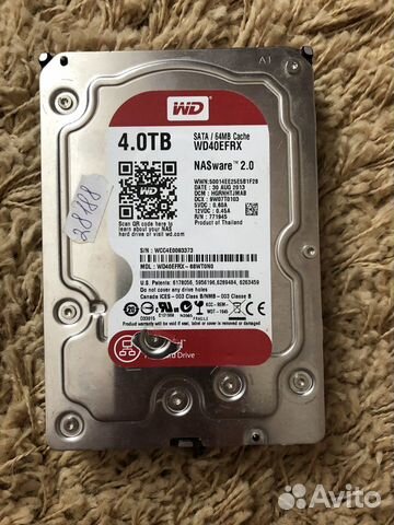 Western Digital WD40efrx. 4Tb HDD. Неисправный