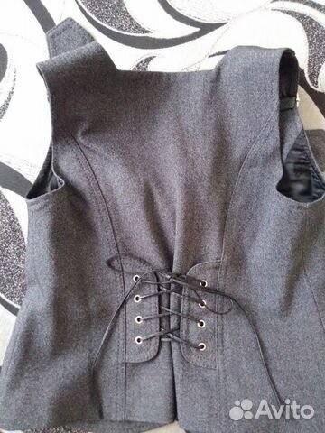 Жилет школьный серый для девочки 38 р