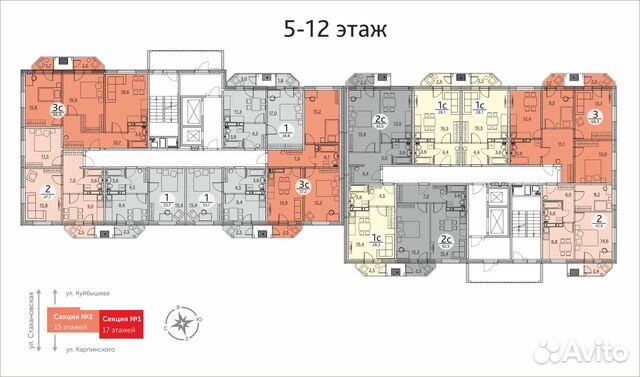 1-к квартира, 38.8 м², 10/15 эт. 1-к квартира, 38.8 м², 10/15 эт.