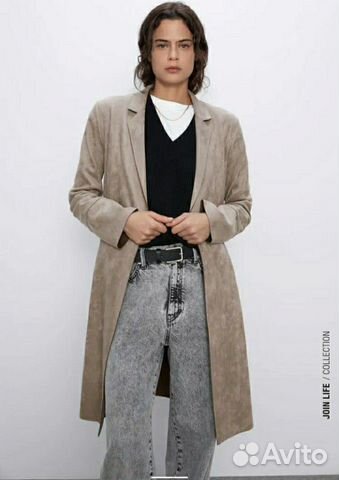Пальто из искусственной замши Zara