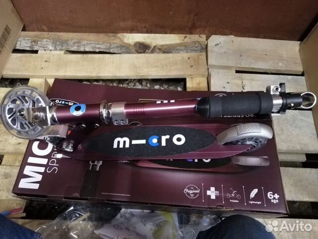Самокат Micro Sprite бордо Led Самокат Micro Sprite бордо Led